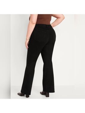 24 • Old Navy • Extra High-Waisted 360° Stretch Trouser Flare Black Jeans